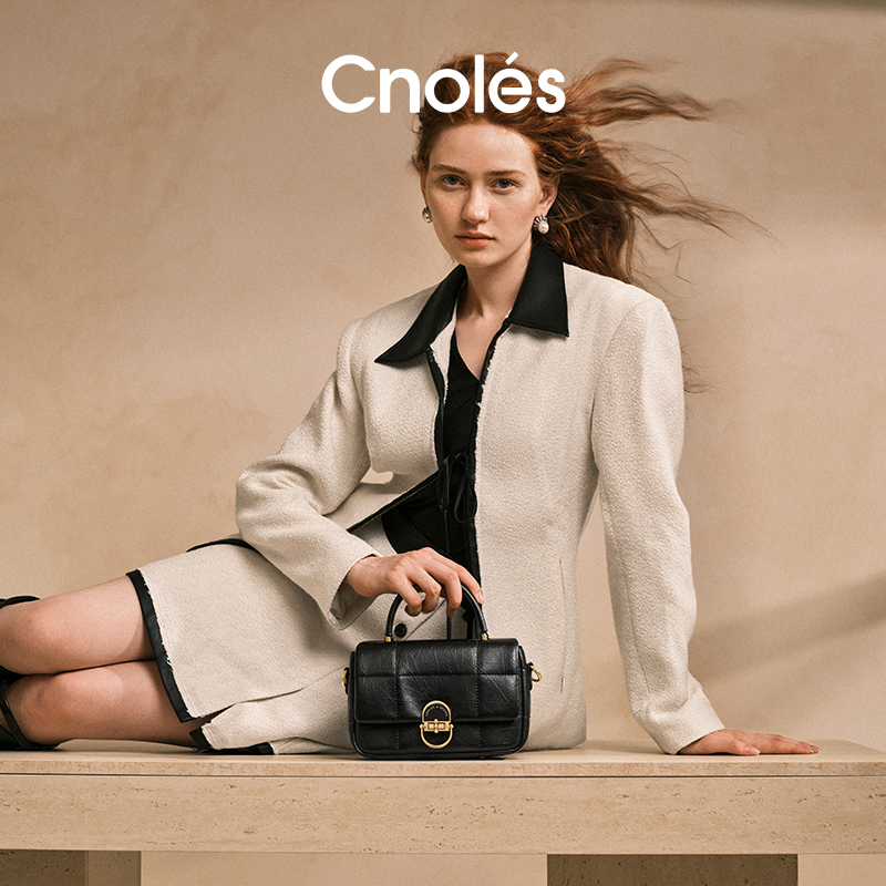 Cnoles蔻一象印菱格链条包B00436A