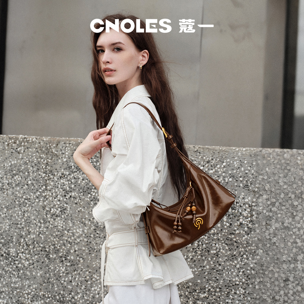 Cnoles蔻一林栖包松弛感hobo包B00518L
